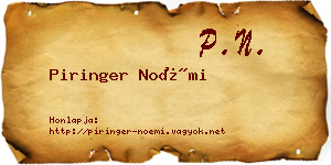 Piringer Noémi névjegykártya
