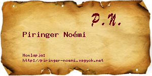 Piringer Noémi névjegykártya